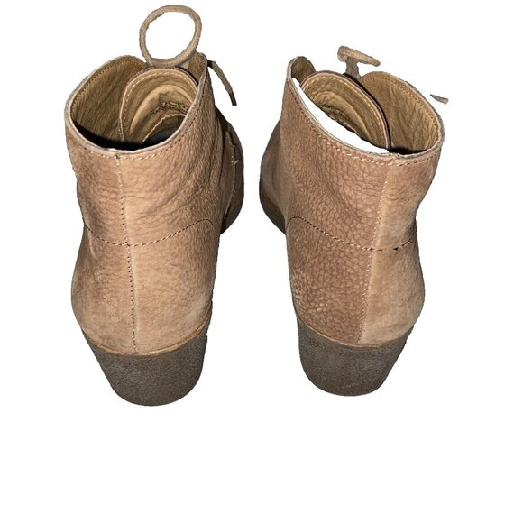 Lucky Brand Boots Womens 7.5 M Junes Desert Wedge Ankle Bootie Brown Leather - Picture 6 of 13